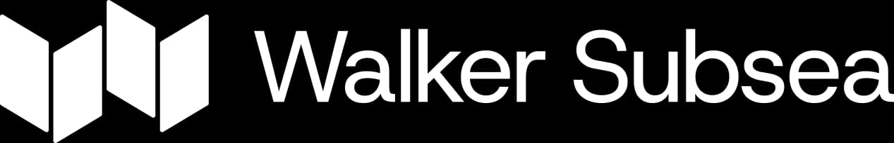 Walker Subsea logo: white geometric mark beside the text 'Walker Subsea' on a black background.