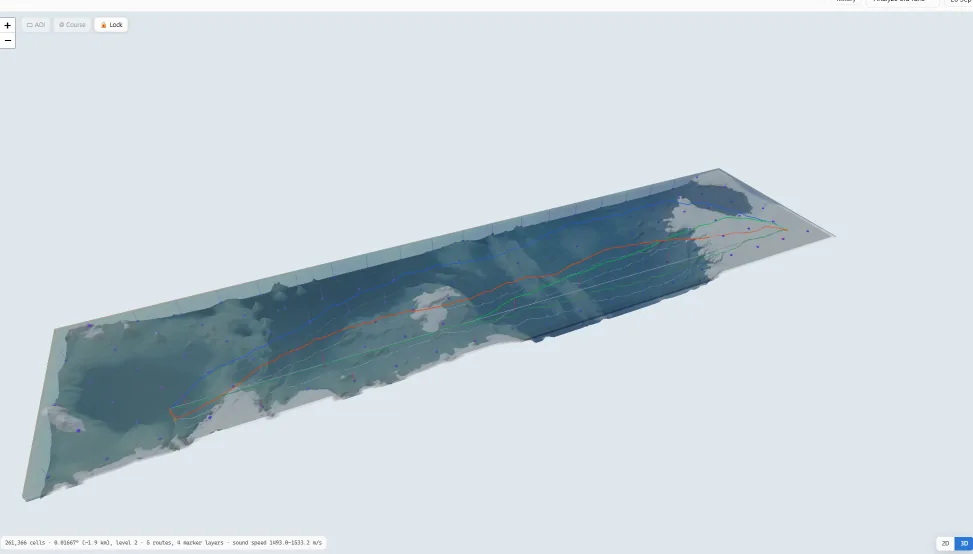 Poseidon, fleet routes in 3D